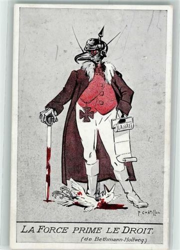 La Force Prime le Droit (de Bethmann-Hollweg) vermenschlicht sign. P. Chatillon