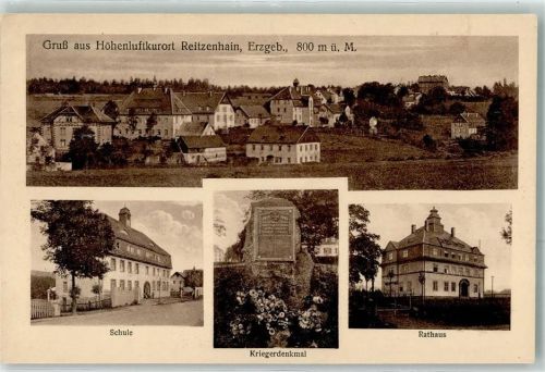 Reitzenhain Schule Kriegerdenkmal Rathaus