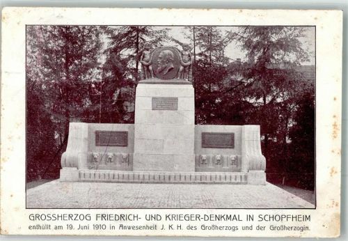 Schopfheim 1910 Großherzog Friedrich- u. Kriegerdenkmal