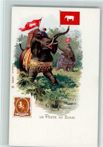 Postwesen und Briefmarke in Siam 1898, sehr gute Erhaltung AK Post Lithographie