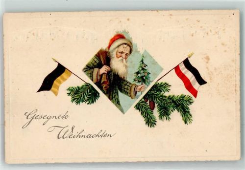 1915 Zweibund WK I Fahnen Tannenzweig mit Tannenzapfen
