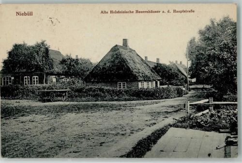 Niebüll 1919 Hauptstrasse Alte holsteinische Bauernhäuser