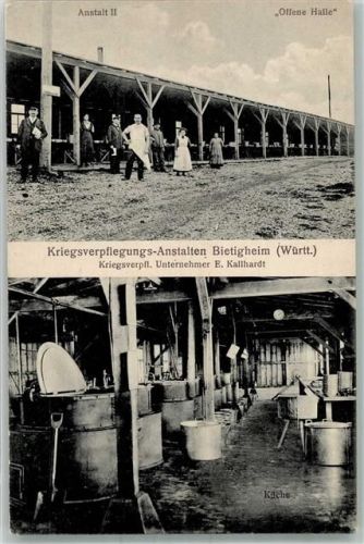 76467 W7555 Bietigheim , Baden 1917 - Kriegsverpflegungs Anstalten Bayer A.F.A.21 Feldpost No. 685