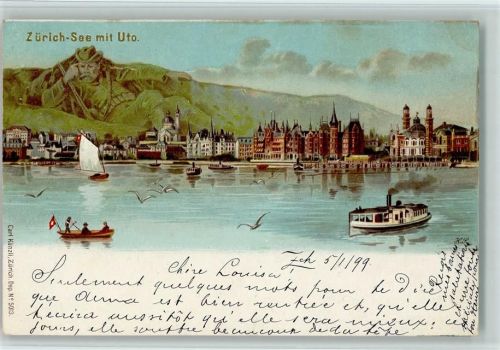 Zürich 1899 Verlag Künzli Nr. 5013 - Zürich-see mit Uto AK