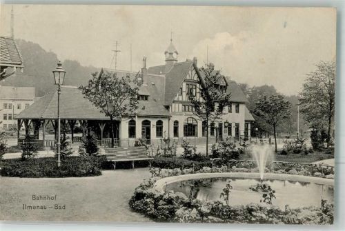 Ilmenau Bahnhof Vorplatz Springbrunnen Bahnhofgasthaus