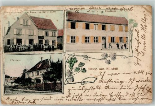 Kilstett 1915 Gasthaus Zum Lamm Xaver Keller Schulhaus Pfarrhaus