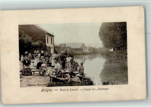 Attigny port et Lavoir Kanal Schubkarre