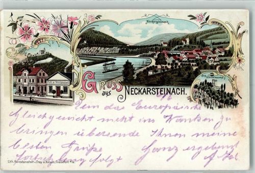 Neckarsteinach 1897 Cafe Weinrestaurant Burg Schwalbennest