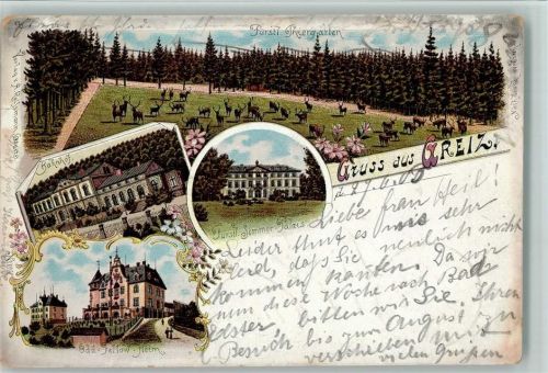 Greiz 1903 Gruss aus - Fellow Heim, Bahnhof, Fürstl. Sommer Palais