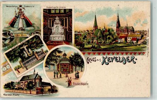 Kevelaer 1907 Klarissen-Kloster Gnadenkapelle Altaransicht Kreuz-Baum Gnadenbild