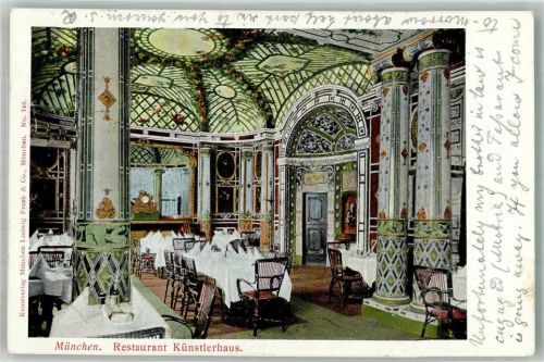 München 1901 Adelskorrespndenz Künstlerhaus Restaurant Jugendstil