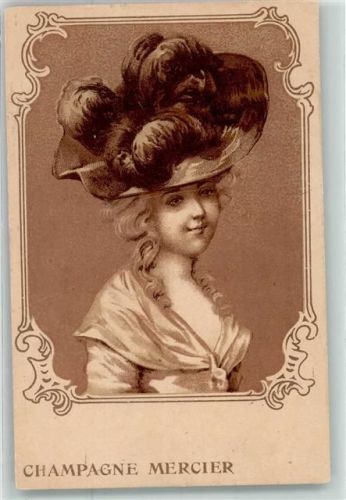 1900 Werbung Champagne Mercier Hutmode Jugendstil