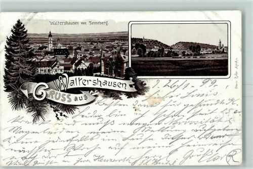 Waltershausen 1899 vom Tenneberg gesehen