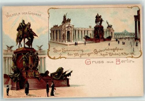 Berlin Mitte 1897 Denkmal Kaiser-Wilhelm I.
