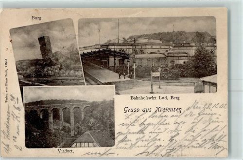 Kreiensen 1902 Bahnhofswirt Lud. Berg Burg Viadukt