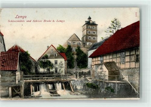 Lemgo 1903 Schloßmühle Schloß Brake