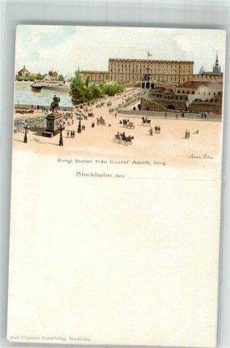 Stockholm Schloss Gustaf Adolf Brücke Denkmal
