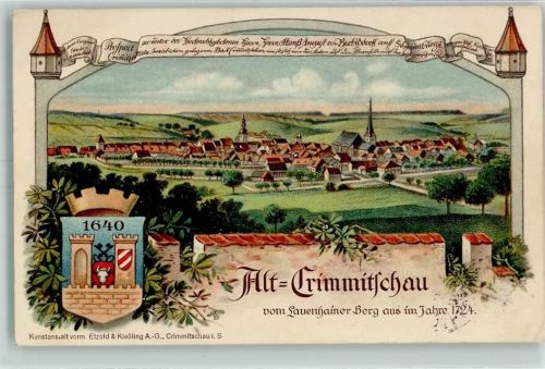 Crimmitschau 1914 Stadtrechtsfeier 1414-1914 + Sonderstempel AK