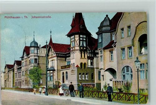 Mühlhausen 1911 Johannisstraße, Briefträger, AK
