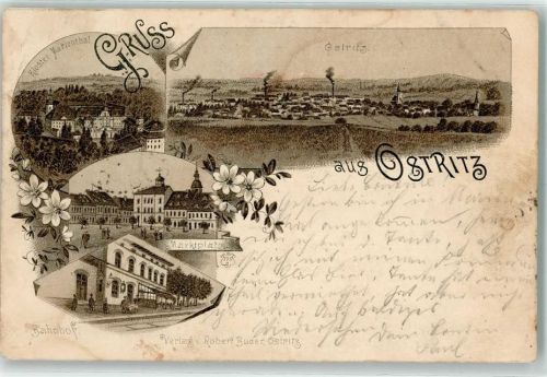 Ostritz 1897 Kloster Marienthal Marktplatz Bahnhof