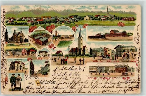 Holzkirchen 1901 Erholungsheim von München Bahnhof Taubenberg Dampfsäge Gasthaus z. Oberbräu Fahrrad Tracht