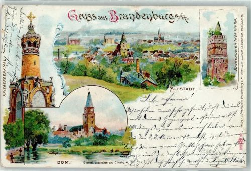 Brandenburg 1899 Kriegerdenkmal Dom Altstadt Rathenower Tor-Turm