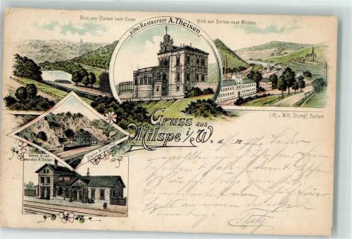 Milspe 1897 Hotel Restaurant A. Theisen Station Milspe Tal Bahnhof Milspe