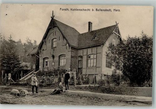 Ballenstedt 1913 Forssthaus Kohlenschacht