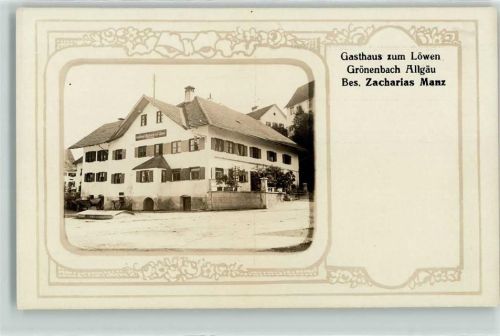 87730 W8944 Grönenbach , Allgäu Foto AK Gasthaus Zum Löwen Bes Zacharias Manz