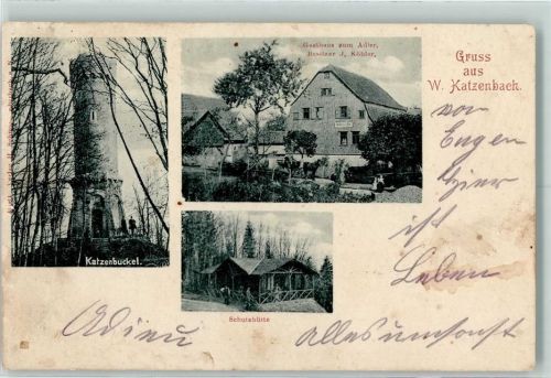 Waldkatzenbach 1914 Katzenbuckel Gasthaus zum Adler Schutzhütte