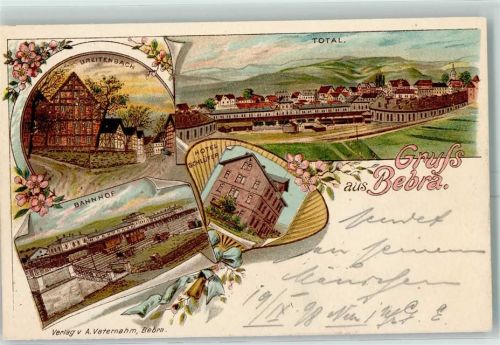 Bebra 1898 Breitenbach Bahnhof Hotel Schlüter