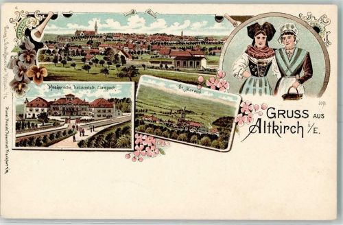 Altkirch 1898 Gruss aus Kneipp Heilanstalt Carspach AK