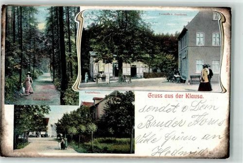 Klausa 1907 Leina-Partie Logierhaus Gasthaus Fahrrad