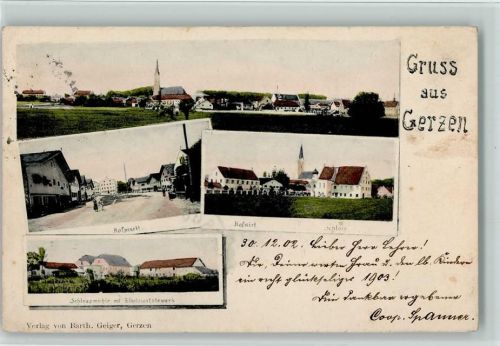 Gerzen 1899 Hofmarkt, Schloßmühle mit Elektrizitätswerk AK
