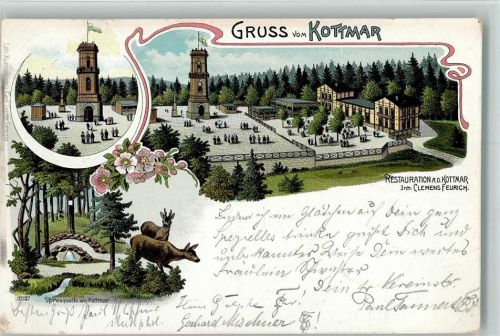 02739 O8719 Walddorf , OL 1901 Lithographie Gruss aus . Aussichtsturm, Restauration