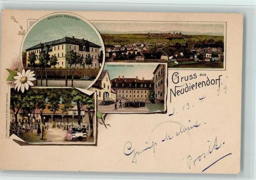 Neudietendorf Gruss aus - Mädchen Pensionat, Gasthaus, AK