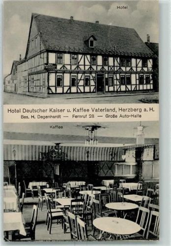 Herzberg Hotel Deutscher Kaiser und Kaffee Vaterland