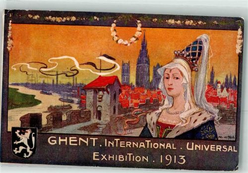 Gand 1913 International Universal Exhibition Wappen sign. Alfr. von Nietz