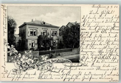 Bensheim 1904 Pensionat Wehrfritz