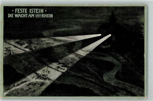 79588 W7859 Istein , Markgräflerl - Feste Istein Die Wacht am Oberrhein Nacht Beleuchtung