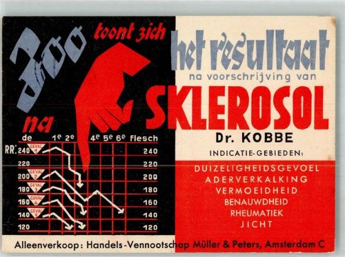 Amsterdam 1935 Sklerosol Dr. Kobbe Vertrieb: Müller & Peters