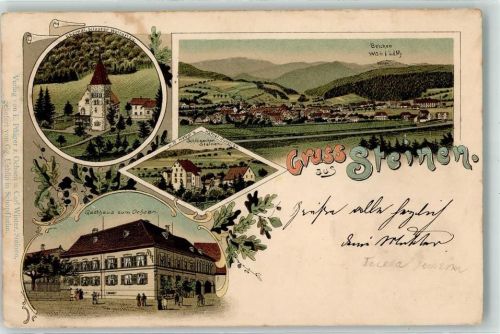 Steinen 1900 Ehem. Kloster Weiten Schlößchen Steinen Gasthaus zum Ochsen
