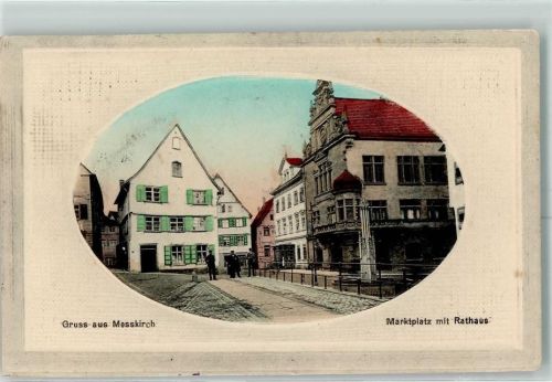 Meßkirch Marktplatz mit Rathaus Passepartout