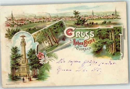 Viersen 1899 Hohen Busch Kreis-Kriegerdenkmal Heiligenberg Düster Weg