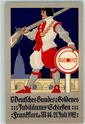 Frankfurt 1912 Offiz. Festkarte Nr. 1 sign. Heinrich Landgrebe Verlag Dondorf