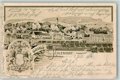 Aulendorf 1901 Wappen Bahnhof