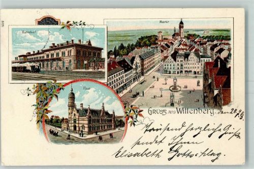 Lutherstadt Wittenberg 1903 Bahnhof Markt Post