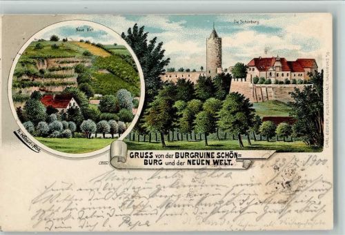Naumburg 1900 Gruss aus - Die Schönburg AK
