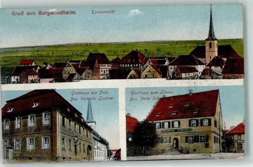 Burgwindheim Gasthaus zur Post Gasthaus zur Löwen Kirche Gruss