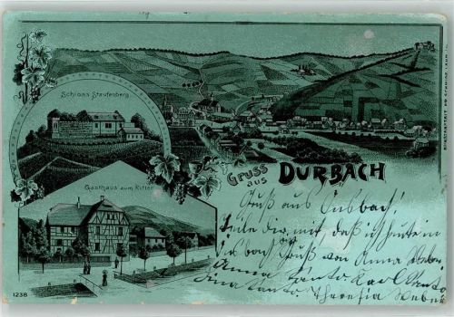 Durbach 1907 Gasthaus zum Ritter Schloss Staufenberg